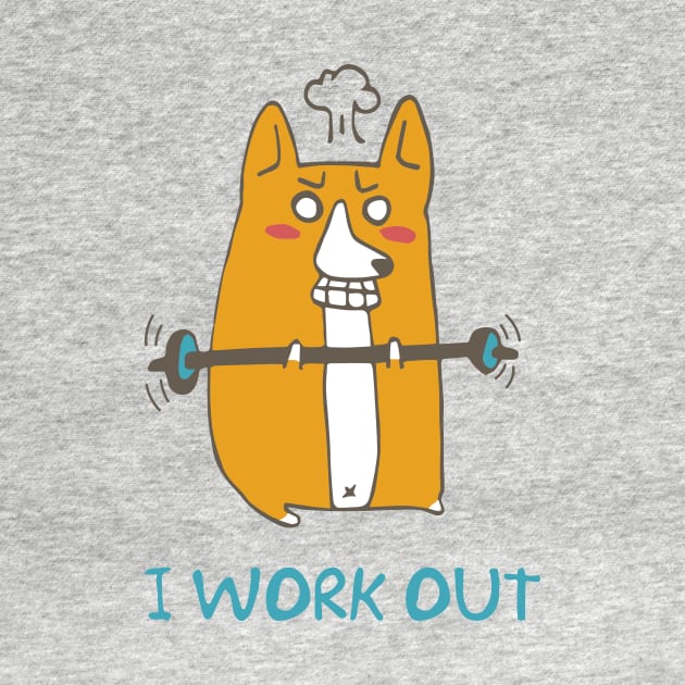 Corgi work out by juliawudesign